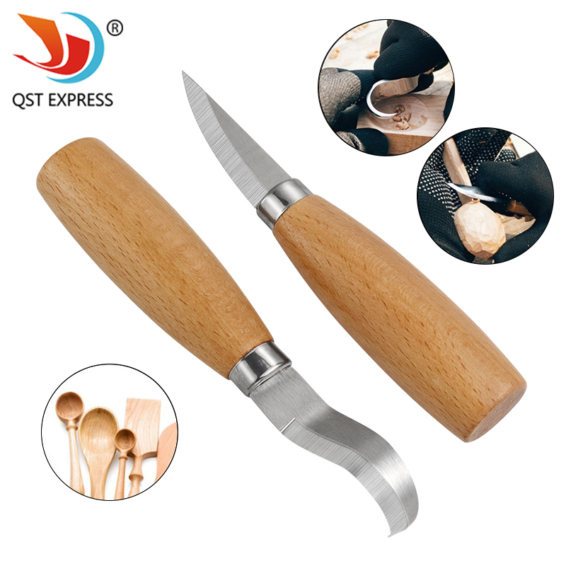 Woodworking Jobs - Stainless Iron Carving Knife Beech Wood