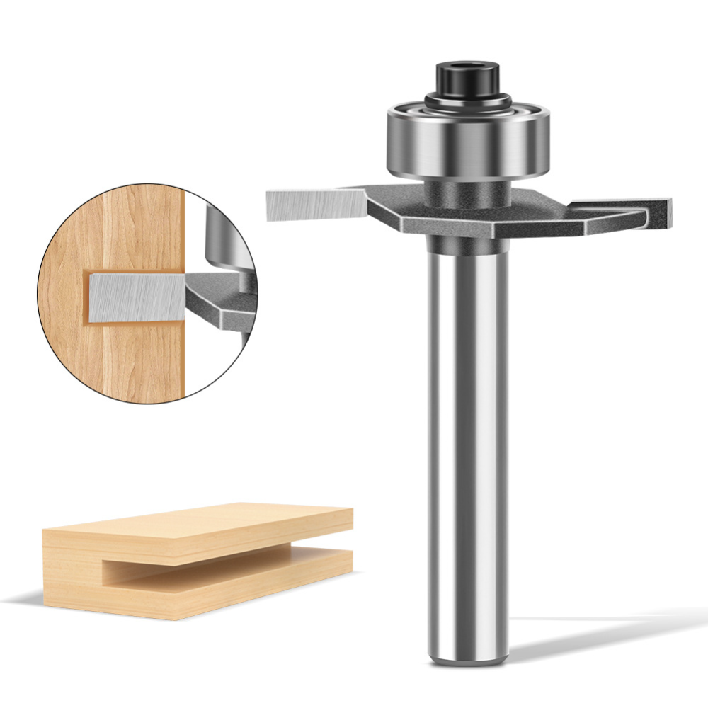 Router Bits For Woodworking - 1/4-1/2 Handle Ball Bearing T-shaped Thin