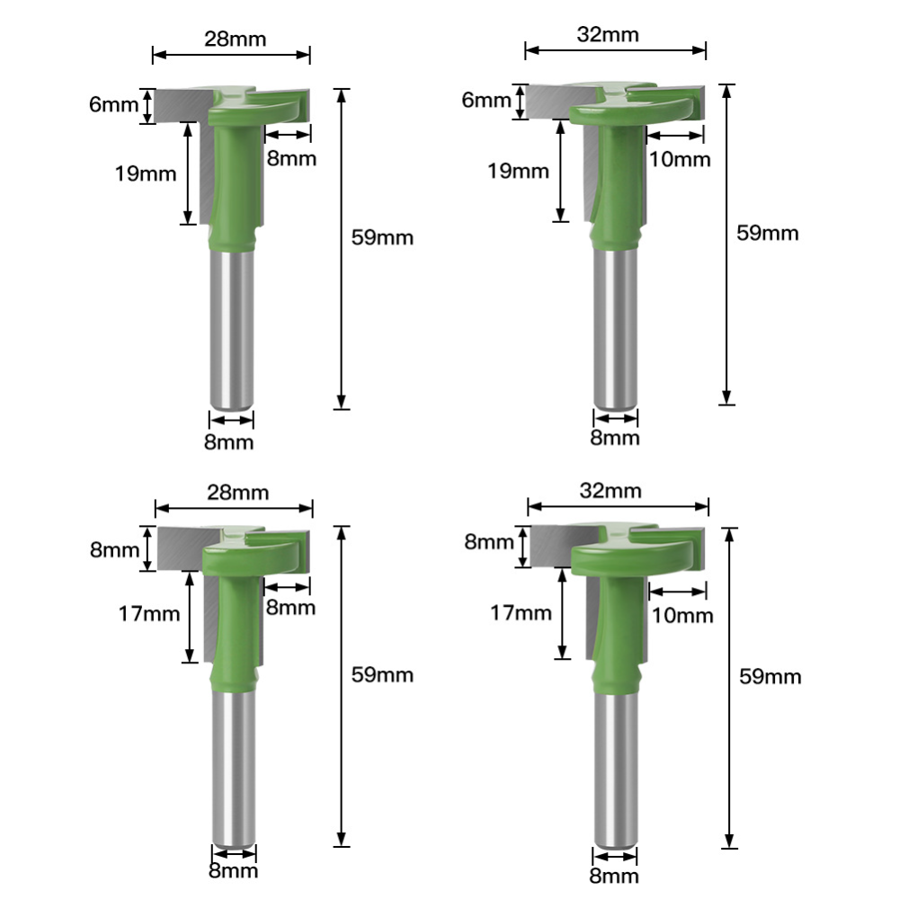 8mm Shank T‑Slot Router Bit Se - Router Bits For Woodworking review and price